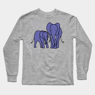 Very Peri Periwinkle Blue Elephants Color of the Year 2022 Long Sleeve T-Shirt